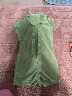 Savage X Fenty Pale Green Sheer Button Romper